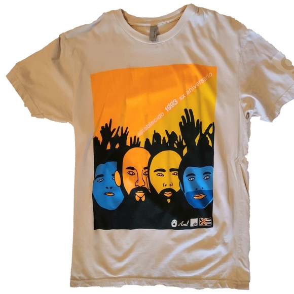 NWOT glassjaw Faces Tan Concert T-Shirt Medium - Picture 1 of 3